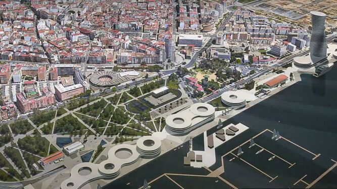 Infografía del futuro Muelle de Levante de Huelva.