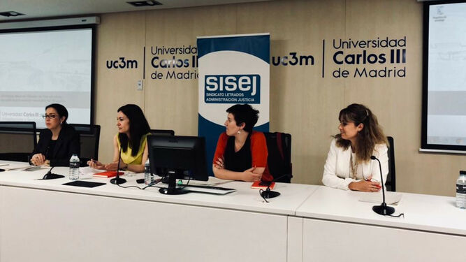 Uno de los seminarios del Sindicato de Letrados de la Administración de Justicia (Sisej), en Madrid.
